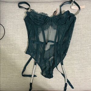 Victoria's Secret Green Lace body suit